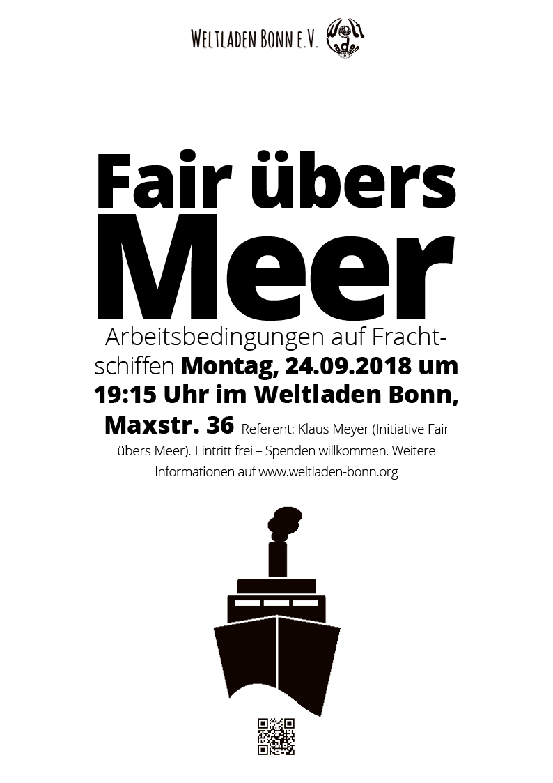 Weltladen Bonn – Veranstaltungsplakat "Fair übers Meer"